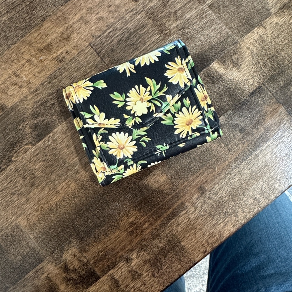 Floral Black Wallet